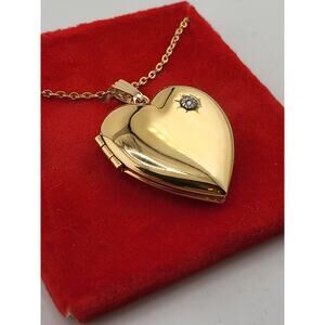 Vintage Heart Locket Faux Diamond Accent President’s Celebration 1979 Award